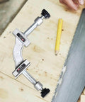 Heavy Duty Stainless Steel Pipe Clamp Fixture With 90 Degree Corner Squares Adjustable Magnetic Alignment Tool on wood surface
