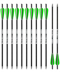 20 Inch Carbon Crossbow Bolts With 4 Inch Vanes Pack Of 12 Pro Grade Precision For Hunting And Target Practice Enhanced Shooting Consistency