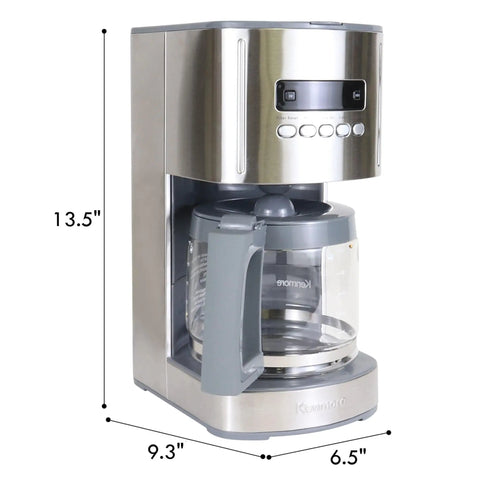 Side view of 12 Cup Programmable Drip Coffee Maker With Glass Carafe, Pause And Pour, Auto Shut Off, Large Water Reservoir, Reusable Filter