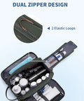 Mens Travel Toiletry Organizer Bag With Canvas And Leather Dopp Kit Water Resistant Shaving Case Open View With Contents