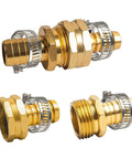 Premium One Half Inch Aluminum Hose Repair Connector Kit With Stainless Steel Clamp For Quick Leak Free Connection To Male And Female Hoses Includes 3 Sets And Extra Rubber Washers For Durable Outdoor Garden Use
