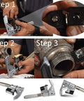 Universal Outside Thread Chaser Repair Tool Kit For Pipes And Tubing From One And A Quarter Inch To Five Inch OD With 216884 Standard Thread Six Dies Set used in three-step repair process.