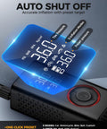 Digital display on Pocket Sized Tire Inflator Air Compressor With Type C Charging Digital Pressure Gauge And LED Light