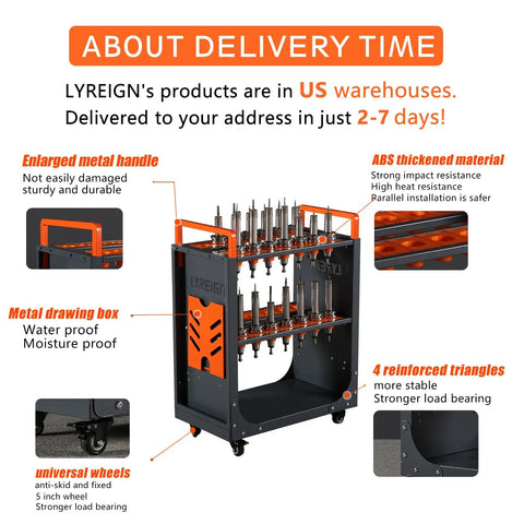 Hella Heavy Duty BT40 CAT40 CNC Tool Holder Transfer Cart With Quick Rollin Wheels And Abs Padding Kickass Mobile Storage Tote For Warehouse Or Machining Center Shop Beasts