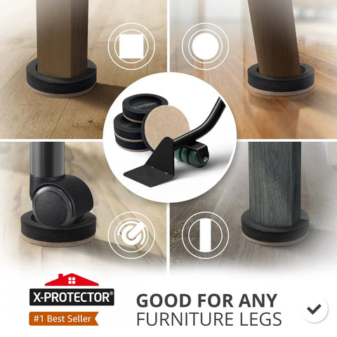 Heavy Duty Felt Furniture Sliders Combined With Sturdy Lifting Bar Built To Slide Heavy Couches Across Hardwood And Tile Smoothly uses on varied furniture legs.