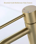 Brushed Gold Bathroom Faucet With Single Handle For One Hole Sinks Built From Brass And Stainless Steel Includes Pop Up Drain