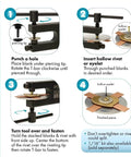 Step-by-step guide using EZ Rivet Piercing And Flaring Kit Maker Friendly With Three Thirty Second Inch T Bar Screws.