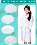 Child wearing Six Piece Kids Doctor Coat Costume Set Unisex Lab Coats For Boys And Girls Nurse Uniforms Pediatric Dress Up