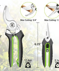 Two Piece Garden Pruning Set Featuring An 8.5 Inch Bypass Pruning Shear And 6.25 Inch Precision Snip with sizes and weight