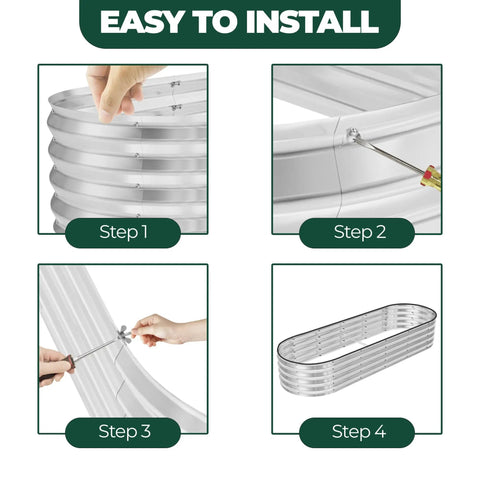 Easy setup steps for Galvanized Raised Garden Bed 6x2x1 Ft Easy Setup Outdoor Planter Box For Veggies Fruits And Flowers