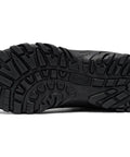Sole view of Steel Toe Boots For Men Work Shoes With Puncture Resistant Plate And ASTM F2413 18 Safety Standard, size 8 UK black color.