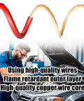 Rock Solid H13 Car Wire Adapter Connectors Built Tough With High Temp Ceramic And Copper Terminals, red wire with copper core.