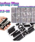 Spring Pins Assortment Kit M1.5 To M6 In 65Mn And 304 Stainless Steel Heavy Duty Dowel Pins Roll Pins Slotted Split Open Pins