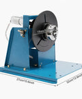 Smooth Gypsyfy Electric Rotary Welding Positioner Turntable 0-90 Degree Tilt 10RPM Motor front view with dimensions shown