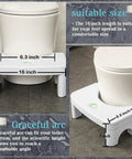 7 Inch Height Toilet Stool For Adults shown with dimensions and fragrance slot, promoting comfortable posture for easier elimination.