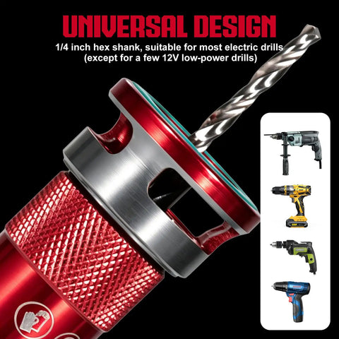 Tough As Nails TCT Alloy Countersink Drill Bit Set With Adjustable Depth Stop Collar shown with 1/4 inch hex shank for electric drills.