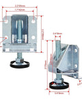 Heavy Duty Leveling Feet For Furniture And Cabinets, 4 Pack, galvanized steel adjustable feet with 0.4 inch shaft and swivel base