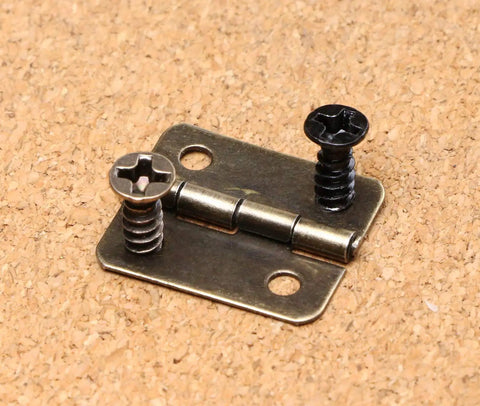 Cross Flat Head Tapping Wood Screws Kit 200Pcs 4 Size Assortment In Black And Bronze Oxide Wax Finish on hinge