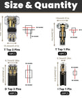 Size and quantity diagram of Solid As A Rock Solderless Wire Connectors Kit For 18 To 22 Awg with detailed dimensions.