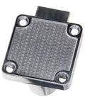 Solid As A Rock Zinc Alloy Square Cabinet Lock Nickel Plated Exterior for quick snap setup, close-up view of square cam lock.