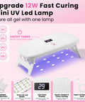 All In One Polygel Toe Nail Kit With UV Light, Includes 3 Color Polygel 15ml Each, 12W Mini Nail Lamp with LCD timer and USB cord