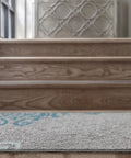 Non Slip Stair Treads Carpet Floral Gray Peel And Stick Set Of 13 8x30 Inches on wood stairs