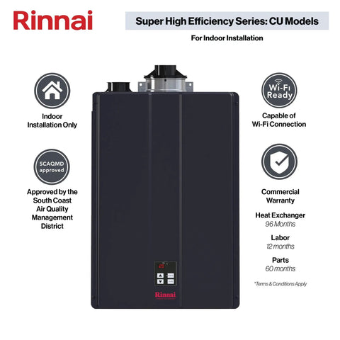Built Heavy Duty Commercial Propane Tankless Water Heater Runs Straight Up Smooth With Powerful Condensing System Delivers Nine Gallons Per Minute Of Blazing Hot Water Perfect For Indoor Jobs And Non Stop Workflow, Rinnai model for indoor installation.