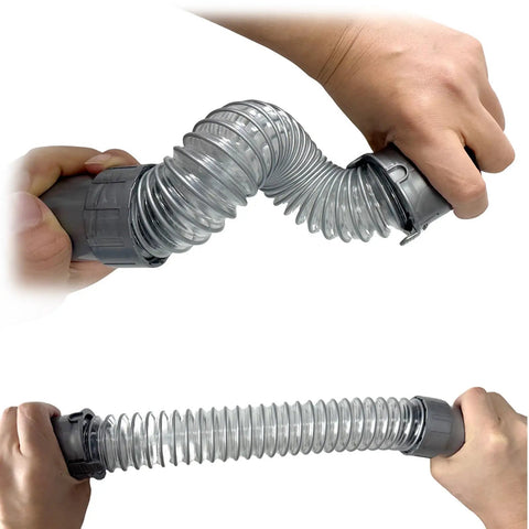 Hands demonstrating flexible Upgraded Vacuum Hose Assembly Replacement For Lift Away Series NV350 NV351 NV352 NV355 NV356 NV358 NV361 NV370