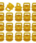 Shifter Cable Bushing Repair Kit Ten Piece Replacement For OEM 11612155 And 14104, yellow bushings on white background