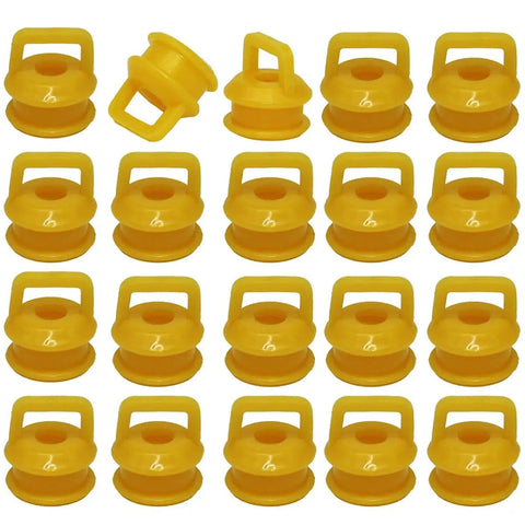 Shifter Cable Bushing Repair Kit Ten Piece Replacement For OEM 11612155 And 14104, yellow bushings on white background