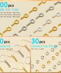 Top Shelf Steel Pin Vise Hand Drill Kit Boasting 670 Pcs Rad Craft Gear featuring screw eye pins, keychains, and connecting rings.