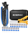 Coax Cable Crimping Kit With Wire Stripper And 20 F Connectors For RG6 RG59 RG11 Coax A Pro Grade Easy Grip Compression Tool