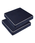 2 Pack Outdoor Patio Chair Cushions 20x20x4 Navy Waterproof With Non Skid Ties High Density Foam Cushion And Cover Included