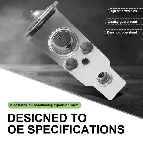 Universal Car AC Expansion Valve For Efficient Cooling Heat Resistant Metal Replacement Rust Proof Air Conditioning Valve System Accessory Fits Most Rides Silver in profile view