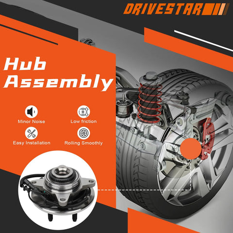 Front Wheel Hub And Bearing Assembly For Ford F-150 Heritage 2004 2005 4WD 6 Lug With ABS Sensor Replacement Hub Bearing OE Style