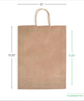 Custom Full Color Kraft Paper Bags With Handles 10 By 5 And A Half By 13 And A Quarter Inches showing front print area