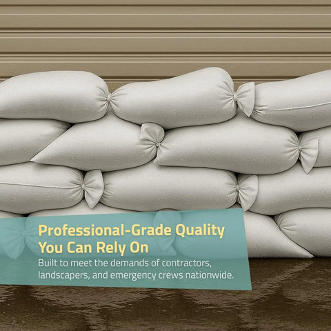 Built Like A Tank Empty Sandbags For Flood Control And Canopy Weights, Woven Polypropylene Material With Reinforced Tie Strings, Holds Fifty Pounds Each, UV Resistant Backyard Must Haves, Set Of Thirty