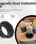 Four Inch Magnetic Dust Collection Fittings 7 Pack Quick Connect Hose Adapters For Shop Vacs With Rare Earth Magnets, black rubber connector.