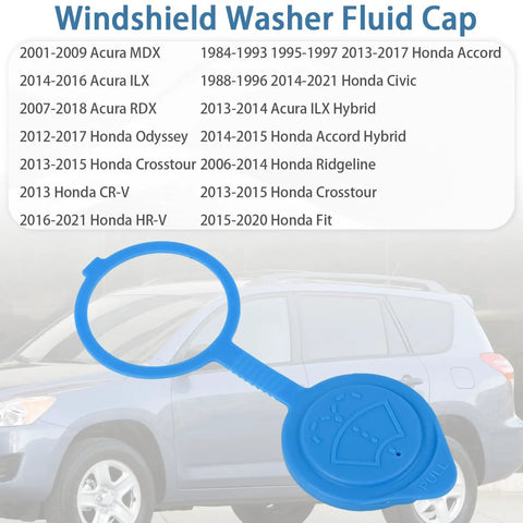 Blue Windshield Washer Fluid Reservoir Cap Compatible With Acura MDX RDX ILX Honda Civic Odyssey CRV Accord And More Dearable Replacement Cap