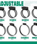 Stainless Steel Hose Clamps Kit 175 Pieces Adjustable From Quarter Inch To One And A Half Inch 6 To 38 Millimeter Heavy Duty Worm Gear Clamps For Automotive Plumbing Radiator Fuel Lines And More