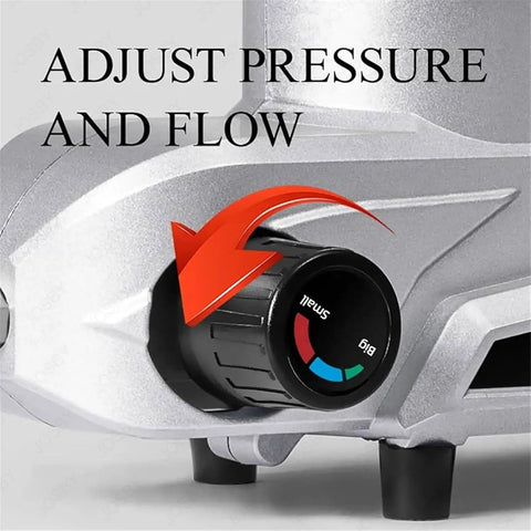 Close-up of adjustable pressure and flow control dial on Heavy Duty 1600W Airless Paint Sprayer.