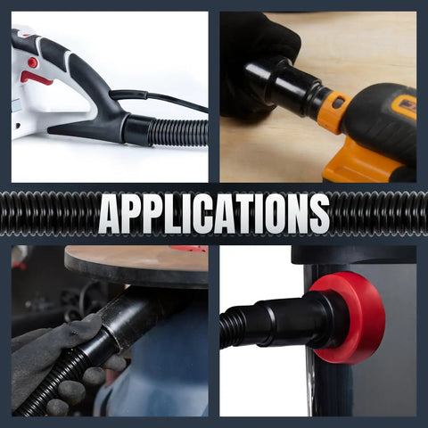 Applications of 10 Ft Dust Collection Hose Kit with 5 Fittings and Screw On Connectors for Woodworking Tools and Shop Vacuums