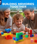 80 Piece Magnetic Blocks STEM Set For Kids Ages 3 To 8 Build Big 3D Towers Animals And Vehicles Boost Spatial Reasoning Fine Motor Skills Color Recognition And Hands On Guided STEM Play, family building colorful magnetic blocks