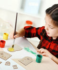 Child painting DIY Fairy House Kit 48 Pcs Unfinished Wood Doors And Windows For Miniature Garden Decor with colorful paints