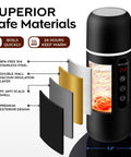 Road Trip Ready Car Kettle With 12V/24V Power Portable Hot Water Boiler For Camping And Travel Lightweight 420ml Travel Kettle With Leakproof Design And Built In Magnetic Stirring