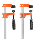 6 Inch Bar Clamp Set 2 Pack Steel F Clamp Light Duty 300 Lb Load Capacity for Woodworking and Metalworking Projects