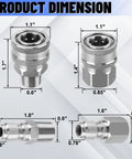 Ailbiuko stainless steel 3/8 in NPT quick-connect hose fittings, male and female, 8-piece set