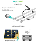 Front License Plate Bracket Mounting Kit For Bumpers With Anti Theft Hardware And Stainless Steel Zip Ties detail image