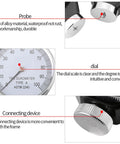 Shore Type A Durometer Hardness Tester Go-To Tool For Rubber Plastic Tire Leather And Wax Waterproof Alloy Shell With Easy Read A Scale Meter For Precise Measurements, close-up of dial, probe and alloy connector