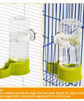 Awesome 2 Pack Automatic Bird Water Dispenser With No Mess Design For Parrot And Budgie Cages, green 140ml reservoir mounted on cage.